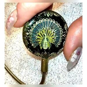 Handbag Hook/Holder; Sparkling Peacock (clone listing)